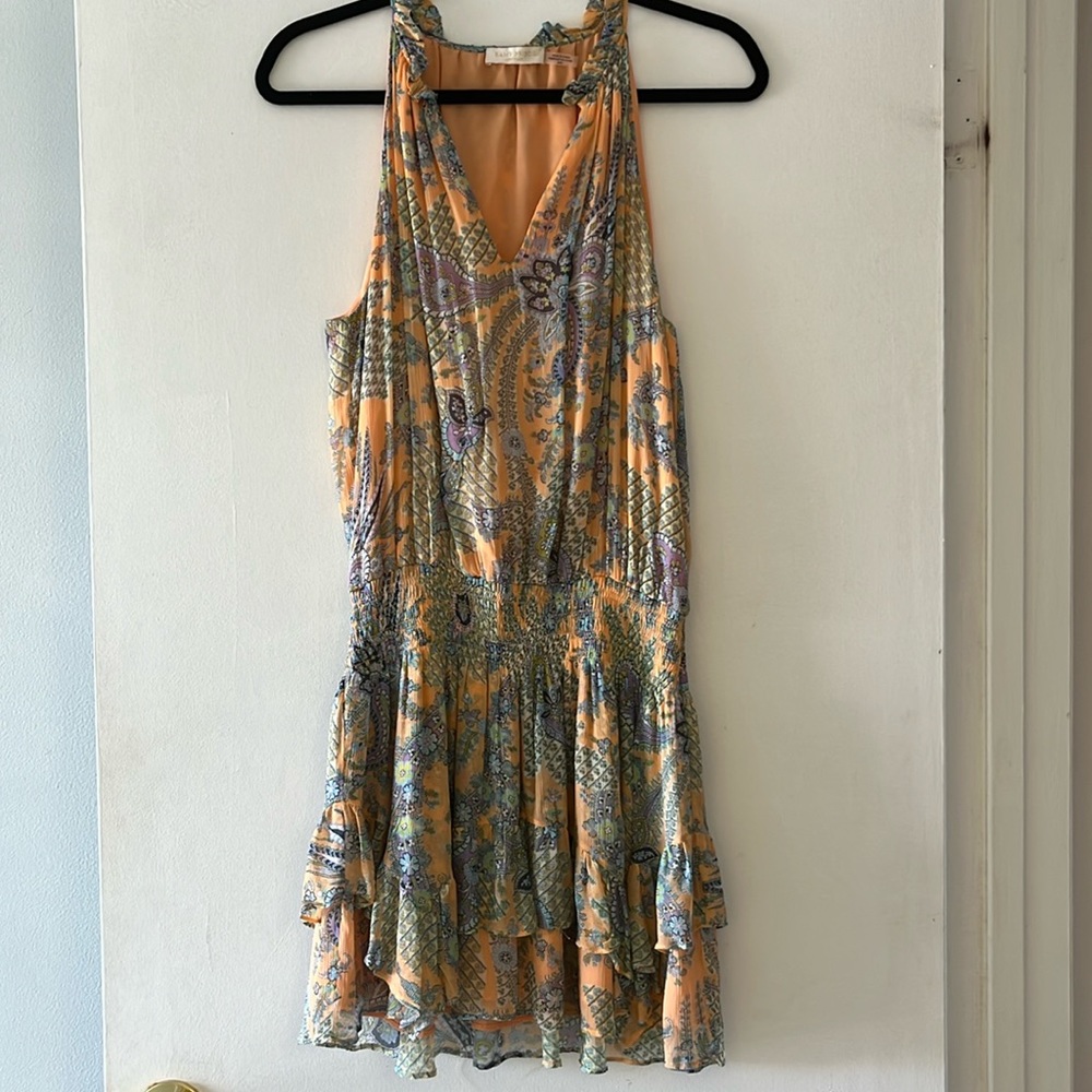 Ramy Brook silk coral peach dress size medium